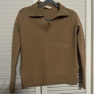 Tory Burch Tan V-Neck Sweater